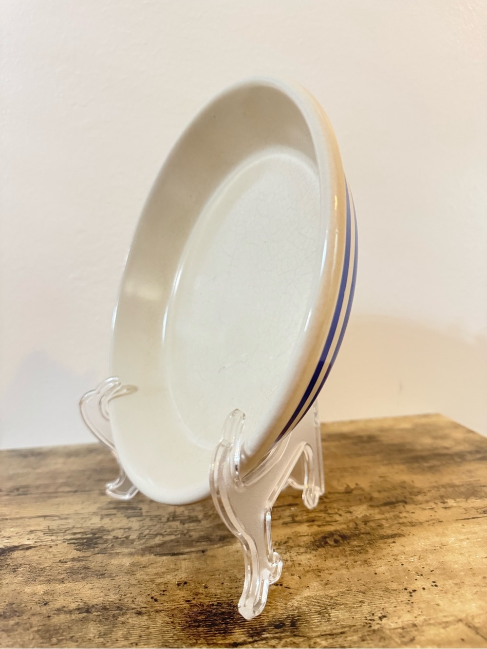 Robinson Ransbottom Pottery Blue Stripe Pie Plate | RRP Roseville Ohio USA - Picture 6 of 9